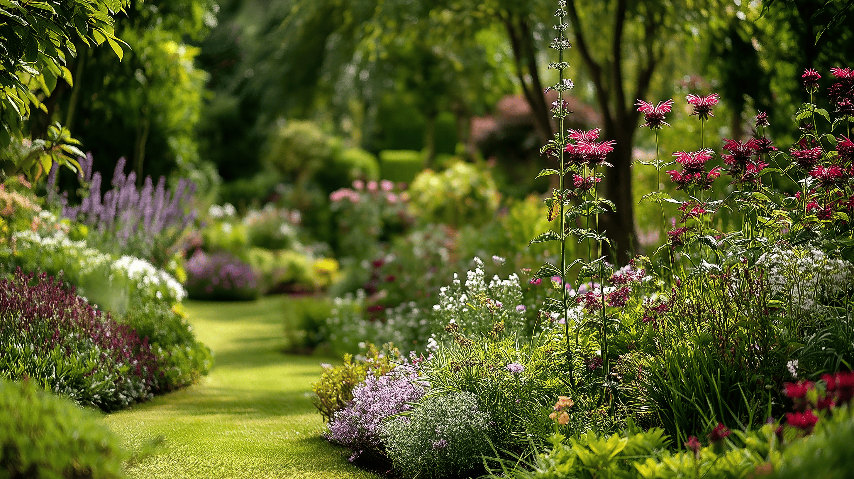 A winding 'Chicken Road' path through a garden